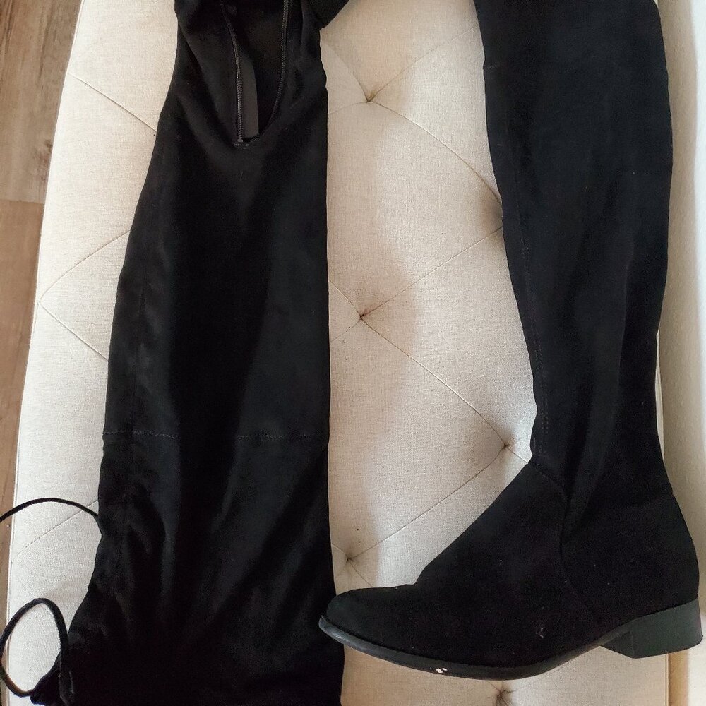 Black Suede Over the Knee Boots, 9.5